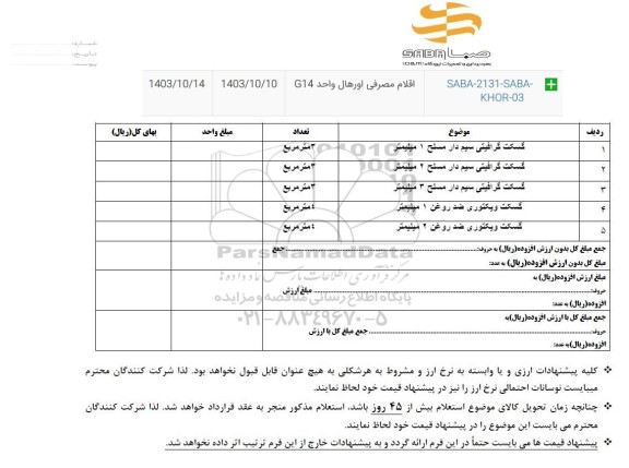 استعلام گسکت گرافیتی سیم دار...