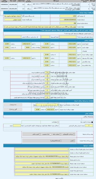 مزایده ، موتورسیکلت زیر 200 سی سی اوراقی با اخذ تعهد محضری جهت اوراق نمودن(دارای هزینه کارشناسی که بر عهده خریدار می باشد )