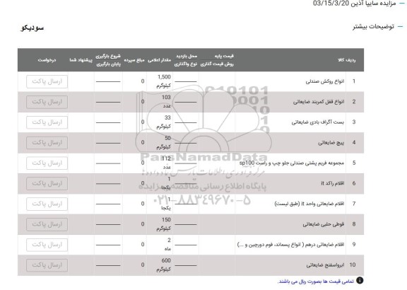 مزایده انواع روکش صندلی...