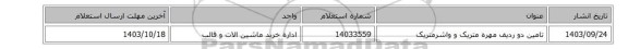 تامین دو ردیف مهره متریک و واشرمتریک