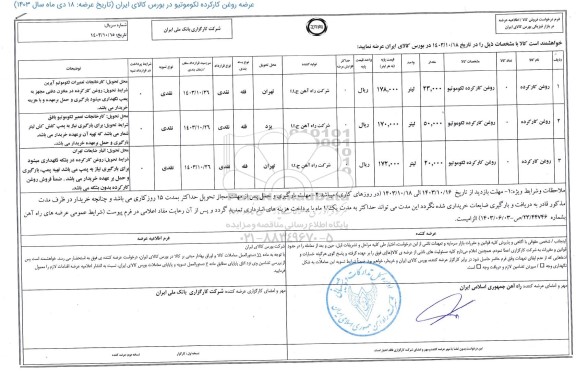 استعلام روغن کارکرده لکوموتیو 