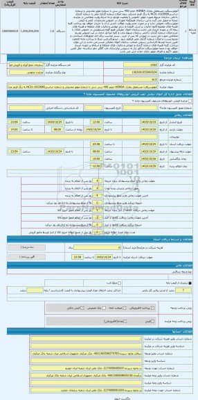 مزایده ، ًموتورسیکلت مستعمل بمارک HONDA حجم 400 سی سی با شماره موتور مخدوش و شماره شاسیNC31-1023699 به رنگ قرمز مشکی بدون امکان