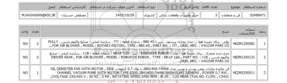 استعلام فن و متعلقات