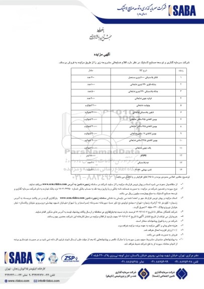 مزایده فروش اقلام ضایعاتی، تانکر پلاستیکی 1000 لیتری مستعمل...