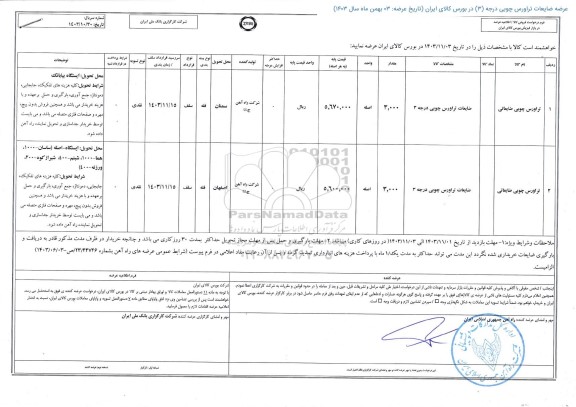 مزایده تراورس چوبی ضایعاتی