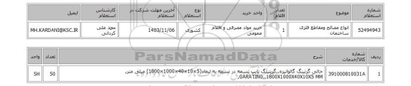 استعلام انواع مصالح ومقاطع فلزی ساختمان