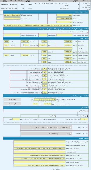 مزایده ، لوازم خانگی. بازدید گمرک غرب قبض انبار 288675 انبار 407 (کالا با توجه به شرایط موجود قیمت گذاری شده است) رویت کالا الزا