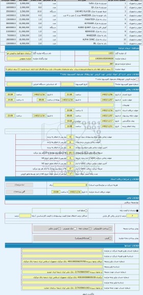 مزایده ، 11 ردیف شامل انواه باند و ضبط و میدرنج و سیاب  برابر مشخصات ومندرجات پارت بندی-قاچاق انبار اداره