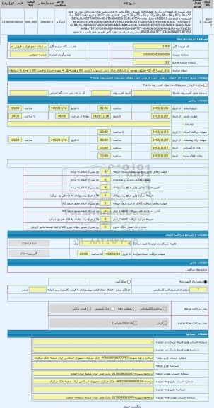 مزایده ، چای کیسه ای فله مختلف موجود در انبارهای چای دبش اشتهارد (بازدید کالا و هزینه ها به عهده خریدار و قیمت کالا با توجه به ش