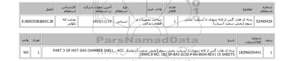 استعلام بدنه ی هات گس از لانه زنبوری تا آسیاب، بخش سوم (بخش سمت آسیاب)