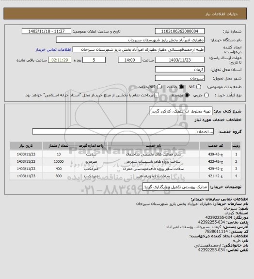 استعلام تهیه مخلوط، اب غلطک، کارکرد گریدر