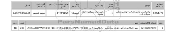 استعلام لوازم ایمنی وآتش نشانی- لوازم پزشکی وبیمارستانی