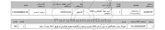 استعلام ساختمان وتاسیسات