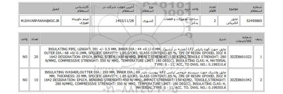 استعلام عایق الکتریکی