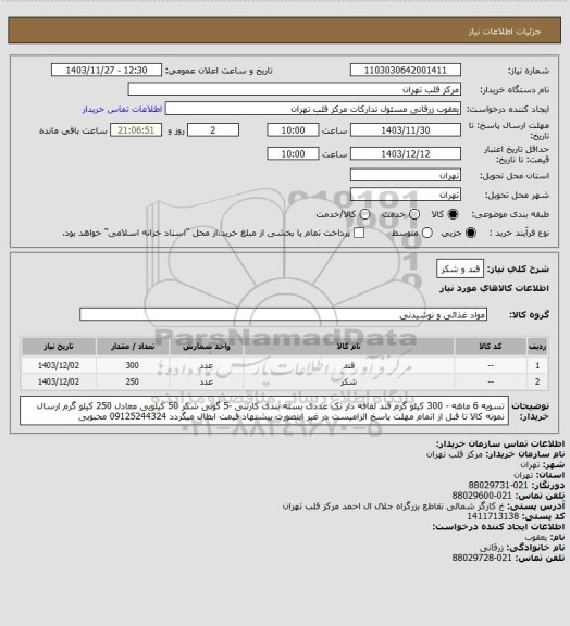 استعلام قند و شکر