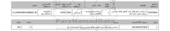 استعلام ساخت درام های بلت کانوایر های ماشین بریکت لجن احیاء یک