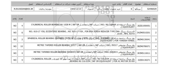 استعلام بیرینگها