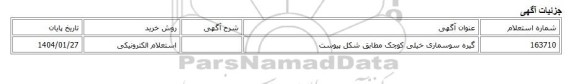 استعلام الکترونیکی، گیره سوسماری خیلی کوچک مطابق شکل پیوست