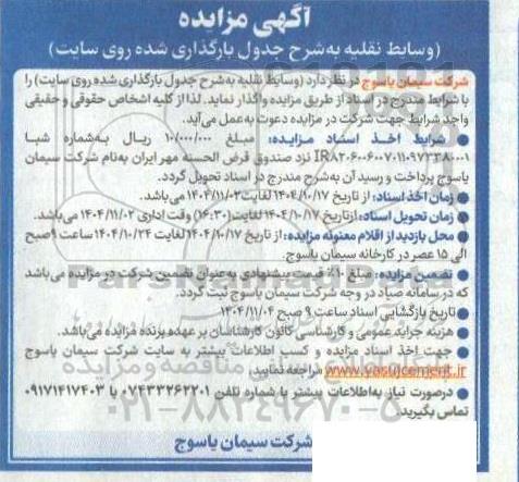 مزایده واگذاری وسایط نقلیه