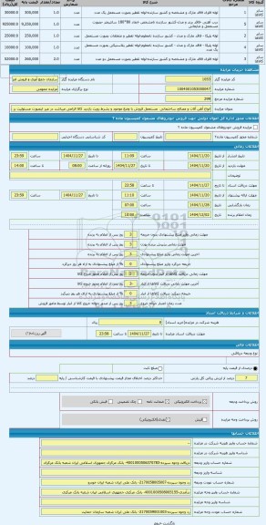 مزایده ، انواع آهن آلات و مصالح ساختمانی  مستعمل فروش با وضع موجود و بشرط رویت بازدید کالا الزامی میباشد در غیر اینصورت مسئولیت