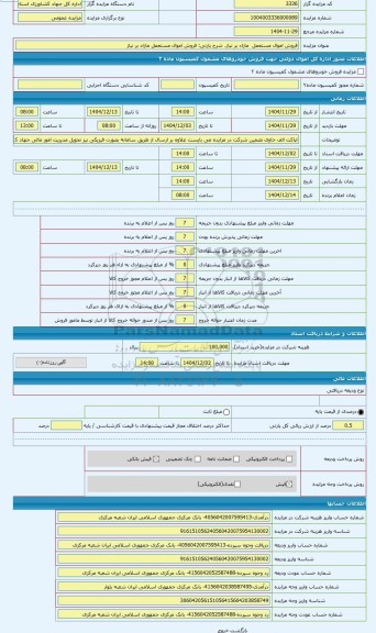 مزایده ، فروش اموال مستعمل مازاد بر نیاز