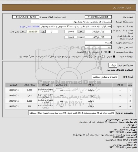 استعلام آنژیوکت