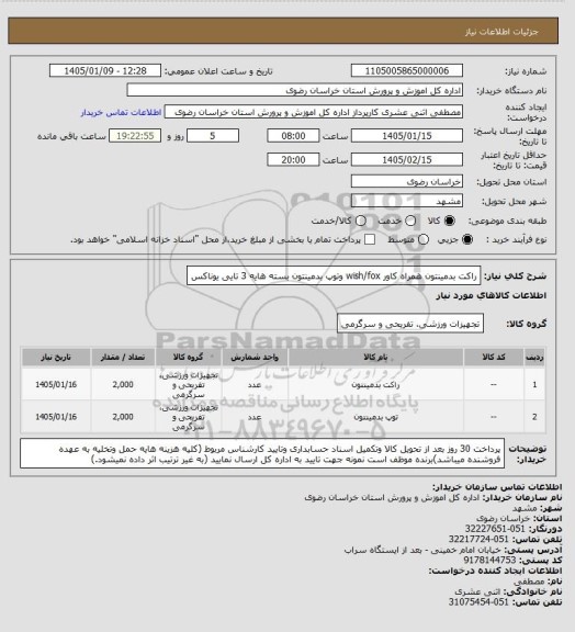 استعلام راکت بدمینتون همراه کاور wish/fox  وتوپ بدمینتون بسته هایه 3 تایی یوناکس