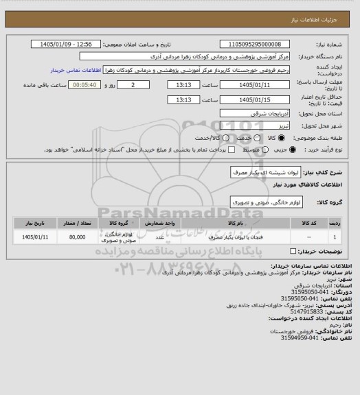 استعلام لیوان شیشه ای یکبار مصرف