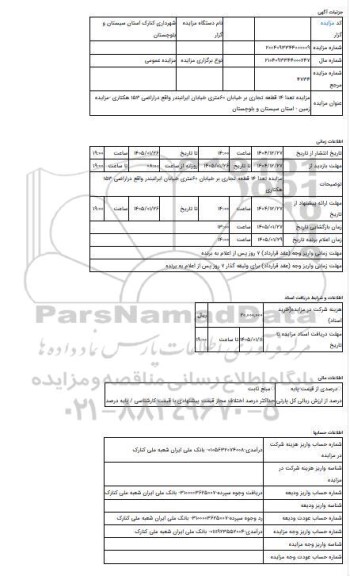 مزایده ، مزایده تعدا 14 قطعه تجاری بر خیابان 60متری خیابان ایرانبندر واقع دراراضی 153 هکتاری  -مزایده زمین  - استان سیستان و بلو