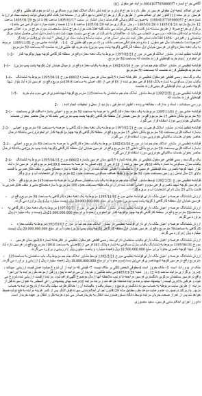 مزایده شش دانگ املاک تجاری و مسکونی