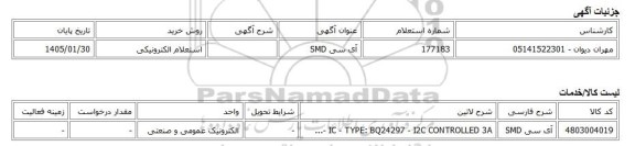 استعلام الکترونیکی، آی سی SMD