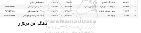 استعلام بوبین ویبراتور کارخانه ...