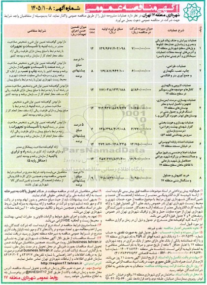 مناقصه عملیات پیرایش و حذف زوائد فیزیکی و بصری و زیباسازی جداره ها، تابلوها و پل های سطح شهرداری ...