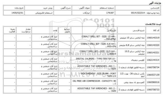 استعلام الکترونیکی، ابزارآلات