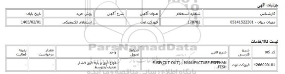 استعلام الکترونیکی، فیوزکت اوت
