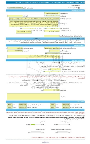 مناقصه، مناقصه عمومی یک مرحله ای پروژه احداث خانه های بهداشت روستای اسدآباد، باغ بخشی و زوزن خواف