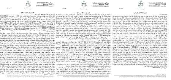 مزایده سه دانگ از شش دانگ یک قطعه آپارتمان وضعیت خاص طلق به پلاک ثبتی 6862 فرعی از 6526 اصلی 