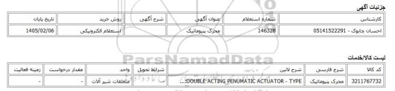 استعلام الکترونیکی، محرک پنیوماتیک