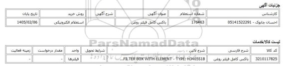 استعلام الکترونیکی، باکس کامل فیلتر روغن