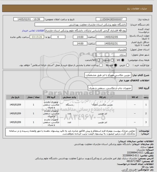 استعلام دوربین عکاسی همراه با لنز  طبق مشخصات