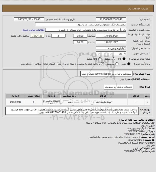 استعلام سونوکید  پرتابل  برند summit dopper  تعداد  1 عدد