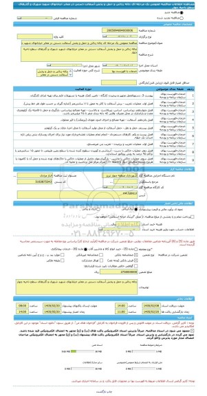 مناقصه، مناقصه عمومی یک مرحله ای چاله زدائی و حمل و پخش آسفالت دستی در معابر خیابانهای شهید شهری و گذرهای سطح ناحیه چهار