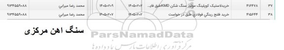 استعلام خرید لاستیک کوپلینگ موتور سنگ شکن KMD  و ...