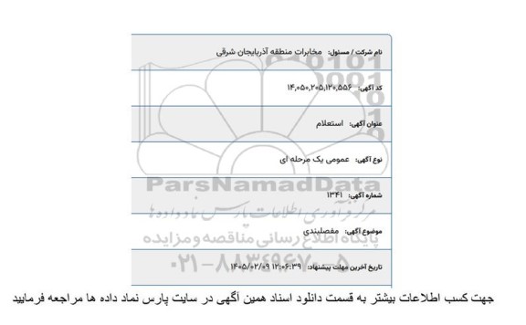 استعلام مفصلبندی