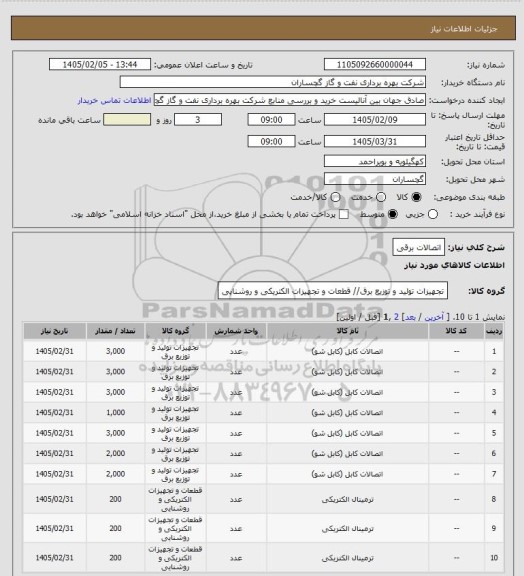 استعلام اتصالات برقی