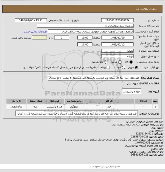 استعلام قند هتلی یک حبه ای بسته پنج کیلویی. 20بسته.قند شکسته 5 کیلویی 100 بسته.