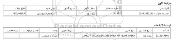 استعلام الکترونیکی، پیلوت ولو