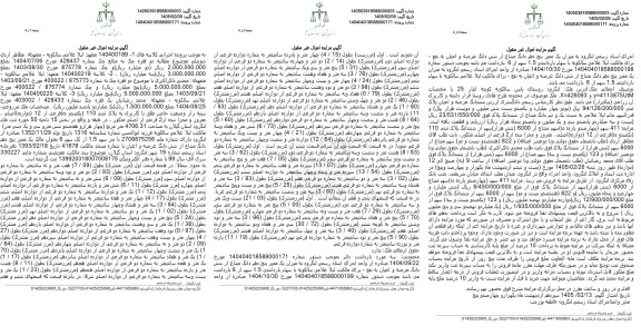 مزایده فروش ملک مزروعی - بیشه زار وضعیت خاص طلق با کاربری به پلاک ثبتی 110 (یکصد و ده)