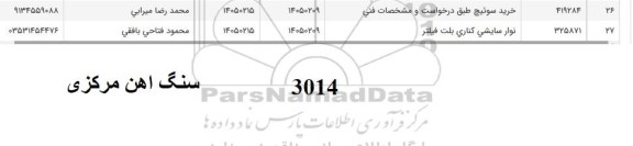استعلام نوار سایشی کناری بلت فیلتر 