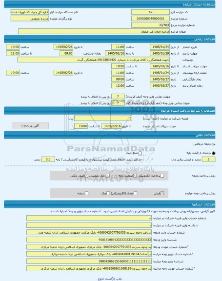 مزایده ، مزایده اموال غیر منقول -مزایده ساختمان  - استان چهار محال و بختیاری
